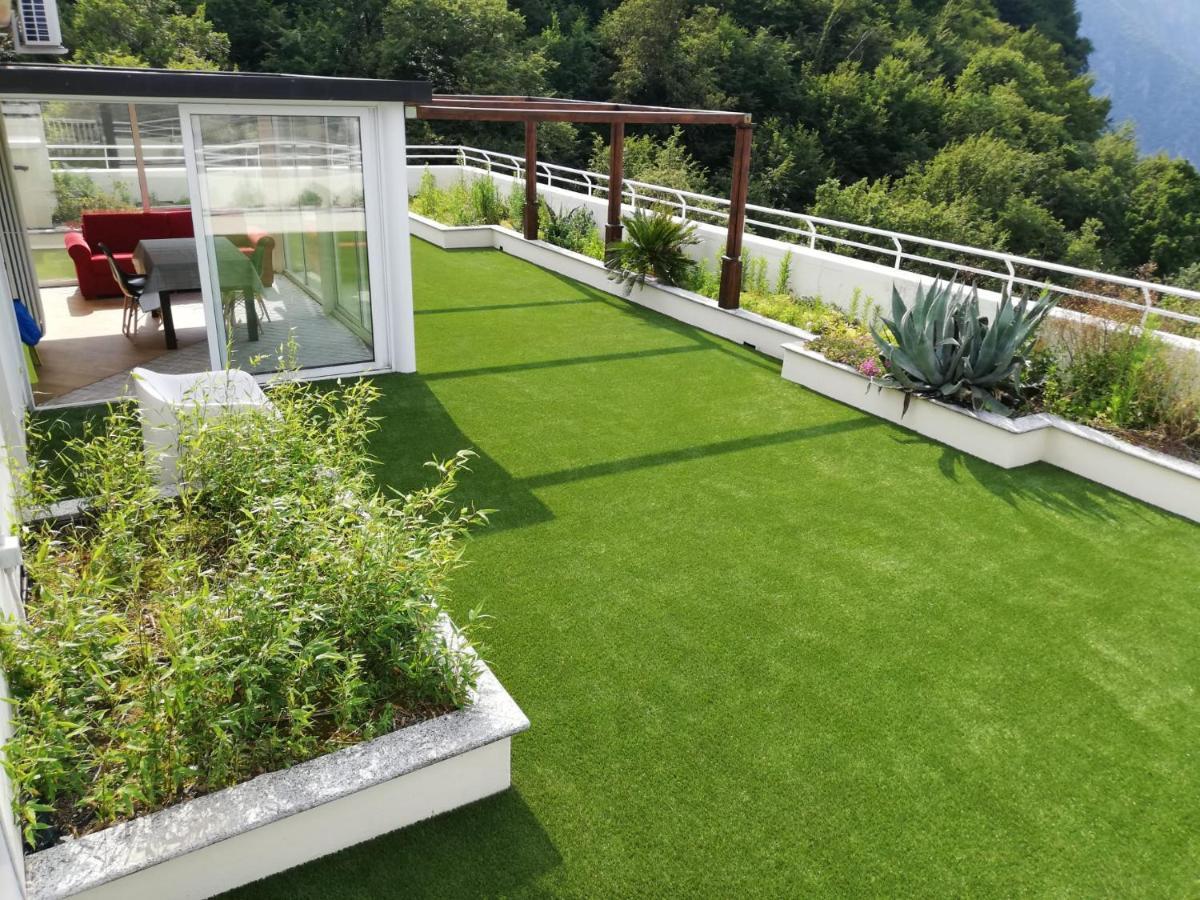 Attico With Big Terrace In Residence With Pool Valbrona Exterior photo